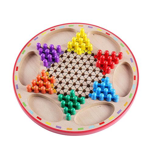 正品二合一兒童木制大號(hào)跳跳棋益智力玩具木質(zhì)飛行棋